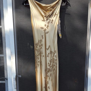 Beautiful gold evening dress Bias Cut